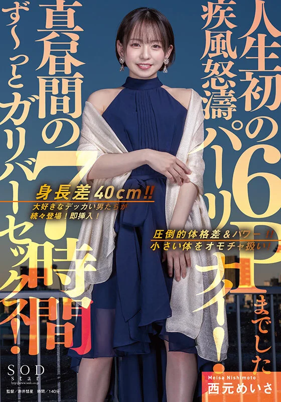 身長差40cm!!大好きなデッカい男たちが続々登場!即挿入!真昼間の7時間ず~っとガリバーセックス!人生初の6Pまでした疾風怒濤パーリナイ! 西元めいさ